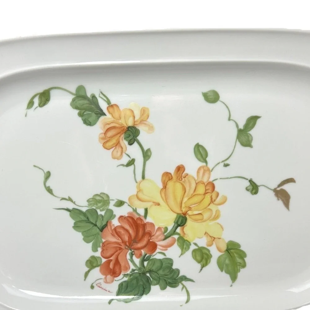 Kaiser Lauriane Platter Floral White  Oval Serving Porcelain W Germany